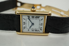Cartier Ladies Tank signed Paris 18k yellow gold w/ deployment c. 1980's pre owned for sale houston fabsuisse