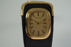 Neiman Marcus 18k Yellow Gold Ebel Leather Cuff Bracelet Watch c. 1960’s