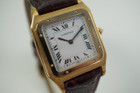 Cartier 18k Yellow and White Gold Two-Tone Bezel Santos Dumont Paris Mint Dial Ref. 15751 Rare c. 1990’s