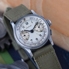 Chase Watch Co. Vintage Chronograph Valjoux 69 Staybrite Steel 1940s 26.5mm