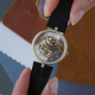 Gerald Genta 1980s Skeleton Diamond 18k Gold Convertible Bracelet G2098