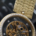 Gerald Genta 1980s Skeleton Diamond 18k Gold Convertible Bracelet G2098