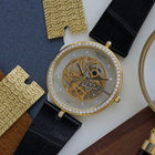 Gerald Genta 1980s Skeleton Diamond 18k Gold Convertible Bracelet G2098