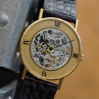 Chopard Vintage Semi Skeleton 18k Yellow Gold Certificate Tags 1981