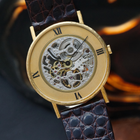 Chopard Vintage Semi Skeleton 18k Yellow Gold Certificate Tags 1981