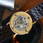 Chopard Vintage Semi Skeleton 18k Yellow Gold Certificate Tags 1981