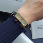 Movado 1970s Mirror Dial Two-Tone Rectangle White & Yellow Gold Box Papers Tag