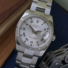 Rolex Oyster Perpetual Date 115210 Engine-Turned  Steel