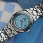 Audemars Piguet Royal Oak Ladies Blue Tapisserie Quartz  67600ST.OO.1210ST.02
