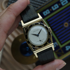 Hamilton 1940s Piping Rock Black Enamel 14k Yellow Gold