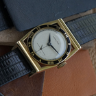 Hamilton 1940s Piping Rock Black Enamel 14k Yellow Gold