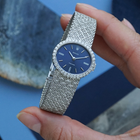 Rolex 1970s Precision 3156 Diamond Oval 18k White Gold Bracelet