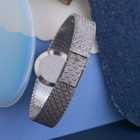 Rolex 1970s Precision 3156 Diamond Oval 18k White Gold Bracelet