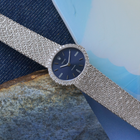 Rolex 1970s Precision 3156 Diamond Oval 18k White Gold Bracelet