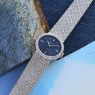 Rolex 1970s Precision 3156 Diamond Oval 18k White Gold Bracelet