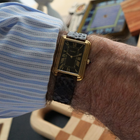 Cartier 1970s Jumbo Stepped Tank Brown Dial London Ref. 471 Gold-Plated 28mm