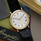 Breguet 1990s Classique Guilloche Automatic Ultra Thin 18k Yellow Gold 32mm