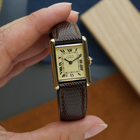 Cartier 1980s Ladies Must Tank Vermeil 21mm Manual Wind