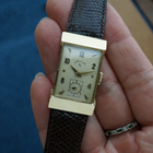 Lord Elgin 1954 Art-Deco Tank Inspired Ref. 4528 14k Yellow Gold Manual