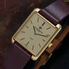 Vacheron Constantin 1990s Tank-Style Champagne Dial 18k Yellow Gold