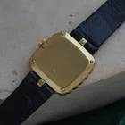 Vintage 1970-80s Malachite Ribbed 18k Yellow Gold Manual Wind