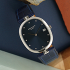 Rare Patek Philippe Ellipse 3930A Stainless Steel Blue Diamond Dial Watch