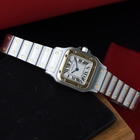 Cartier Santos Galbee Small Two Tone Quartz Watch Steel Gold 2009 Papers