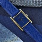 Cartier Must de Cartier Tank Blue Dial Vermeil Manual Wind 1970s