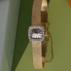 Vintage Rolex 14K Gold Diamond Cocktail Watch Integrated Bracelet Manual Wind