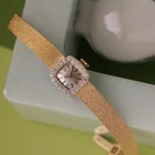 Vintage Rolex 14K Gold Diamond Cocktail Watch Integrated Bracelet Manual Wind