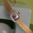 Vintage Rolex 14K Gold Diamond Cocktail Watch Integrated Bracelet Manual Wind