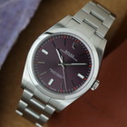 Rolex Oyster Perpetual Red Grape Dial Ref 114300 Steel Automatic