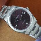 Rolex Oyster Perpetual Red Grape Dial Ref 114300 Steel Automatic