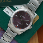 Rolex Oyster Perpetual Red Grape Dial Ref 114300 Steel Automatic