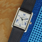 Cartier Tank Must 2414 Silver .925 White Gold Plated Date