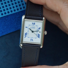 Cartier Tank Must 2414 Silver .925 White Gold Plated Date