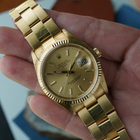 Rolex Date 15238 Oyster Bracelet 18k Yellow Gold circa 2003