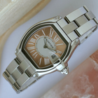 Cartier Roadster Small Coral Sunburst Dial Steel Quartz W62054V3
