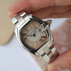 Cartier Roadster Small Coral Sunburst Dial Steel Quartz W62054V3