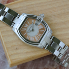 Cartier Roadster Small Coral Sunburst Dial Steel Quartz W62054V3