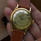 Vintage Omega Constellation Pie Pan Dial 18k Yellow Gold 2582/2853 SC circa 1956