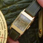 Vintage Vacheron Constantin 18K Yellow Gold Rectangular Dress Watch 1940s