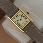 Cartier Tank Must Small Vermeil Quartz Ivory Dial 1990s Gold Plated Silver