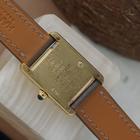 Cartier Tank Must Small Vermeil Quartz Ivory Dial 1990s Gold Plated Silver
