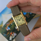 Cartier Tank Must Small Vermeil Quartz Ivory Dial 1990s Gold Plated Silver