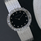 Vintage Audemars Piguet Cushion Diamond 18k White Gold Woven Bracelet 1970s