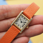 Cartier Tank PM Diamond 18k Yellow Gold Quartz 18mm Cartier Japan Service Papers