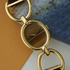 Vintage Chopard L.U.C. Tiger’s-Eye Stirrup Watch 18k Yellow Gold 1970s