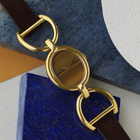 Vintage Chopard L.U.C. Tiger’s-Eye Stirrup Watch 18k Yellow Gold 1970s
