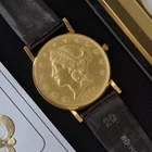 Corum $20 Double Eagle Coin Watch 1904 Ref. 50.145.56 18k Gold Quartz Full Set